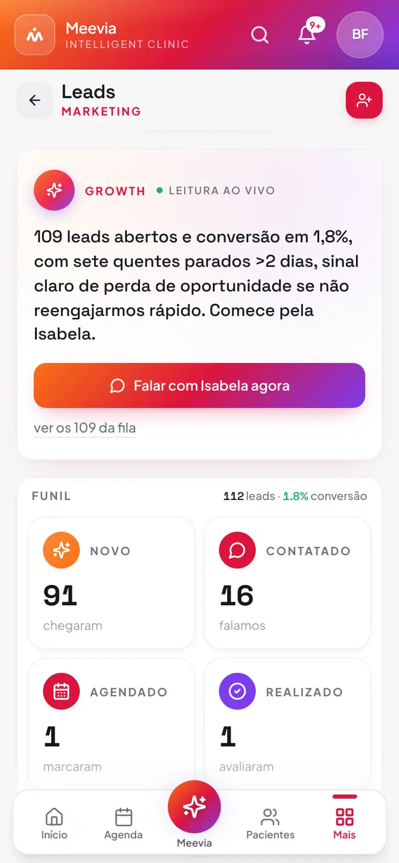 App da Meevia no celular